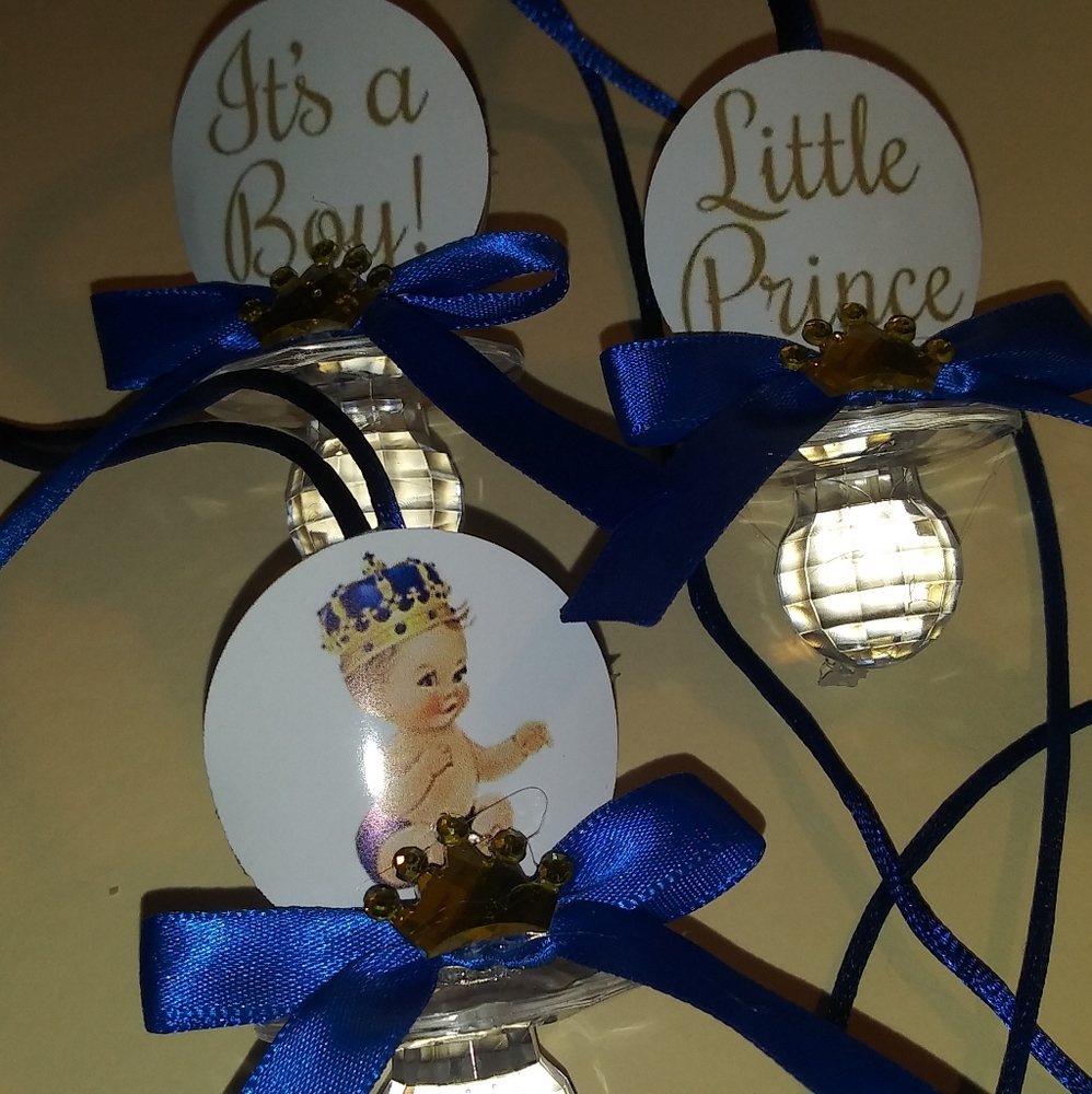 24 Baby Prince Baby Shower Pacifiers Guest Favor